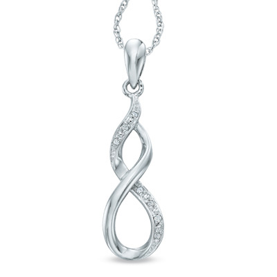 Di amond Accent Infinity Loop Drop Pendant in Sterling Silver necklace ...