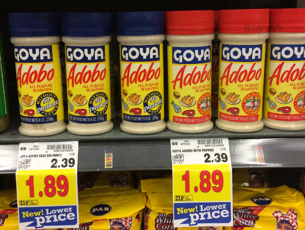 What are the ingredients in Goya Sazon seasoning?