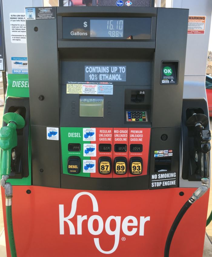 What are some locations of Kroger gas stations?
