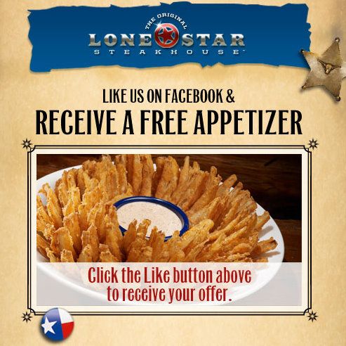FREE Appetizer at Lone Star Steakhouse