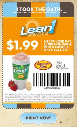 Smoothie King Lean1 Smoothie for $1.99
