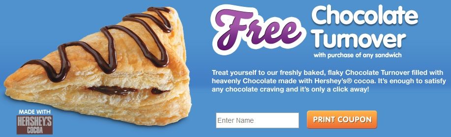 Arby's FREE Turnover Coupon