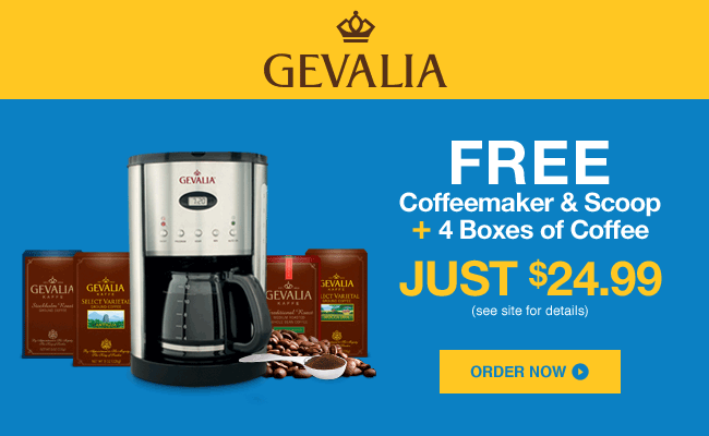 Gevalia  Stainless Steel Coffeemaker, Scoop AND 4 Boxes of Coffee for ONLY  $24.99! - Kroger Krazy