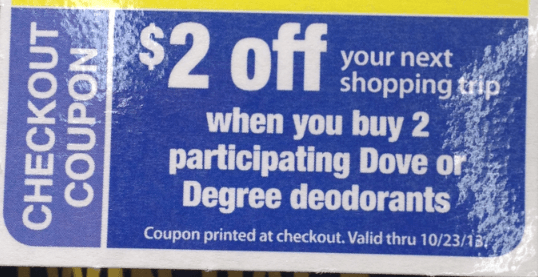 Degree/Dove Deodorant Moneymaker