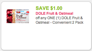 Dole Fruit & Oatmeal Coupon