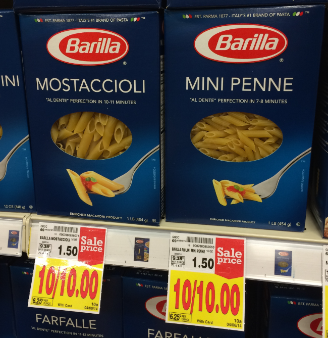 barilla pasta kroger