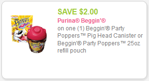 Purina Beggin' Party Poppers Coupon