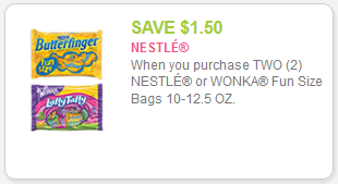 Nestle and Wonka Fun Size Coupons