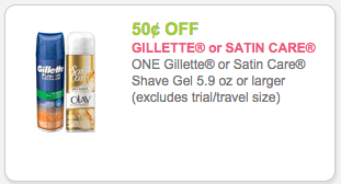 Gillette Satin Care Shave Gel Kroger