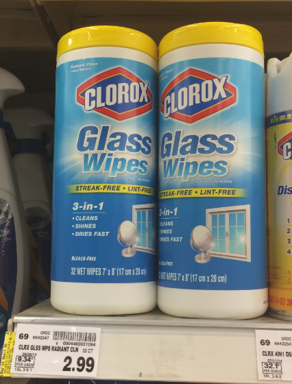 clorox glass wipes
