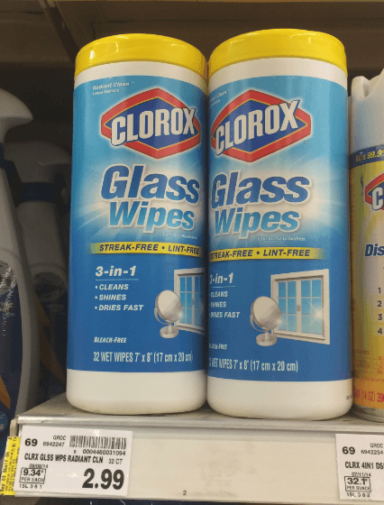 clorox glass wipes