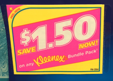 kleenex coupon peelie