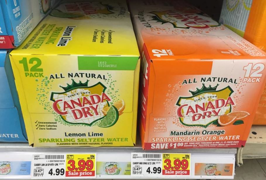 Canada Dry Sparkling Seltzer Water ONLY 2.99 at Kroger (Reg 4.99