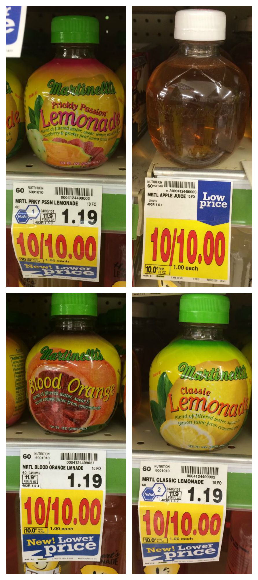 Martinelli’s Apple Juice, Lemonade or Blood Orange Drinks ONLY $0.50 at