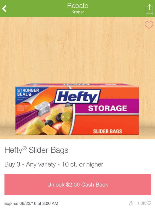 Hefty Slider bags kroger