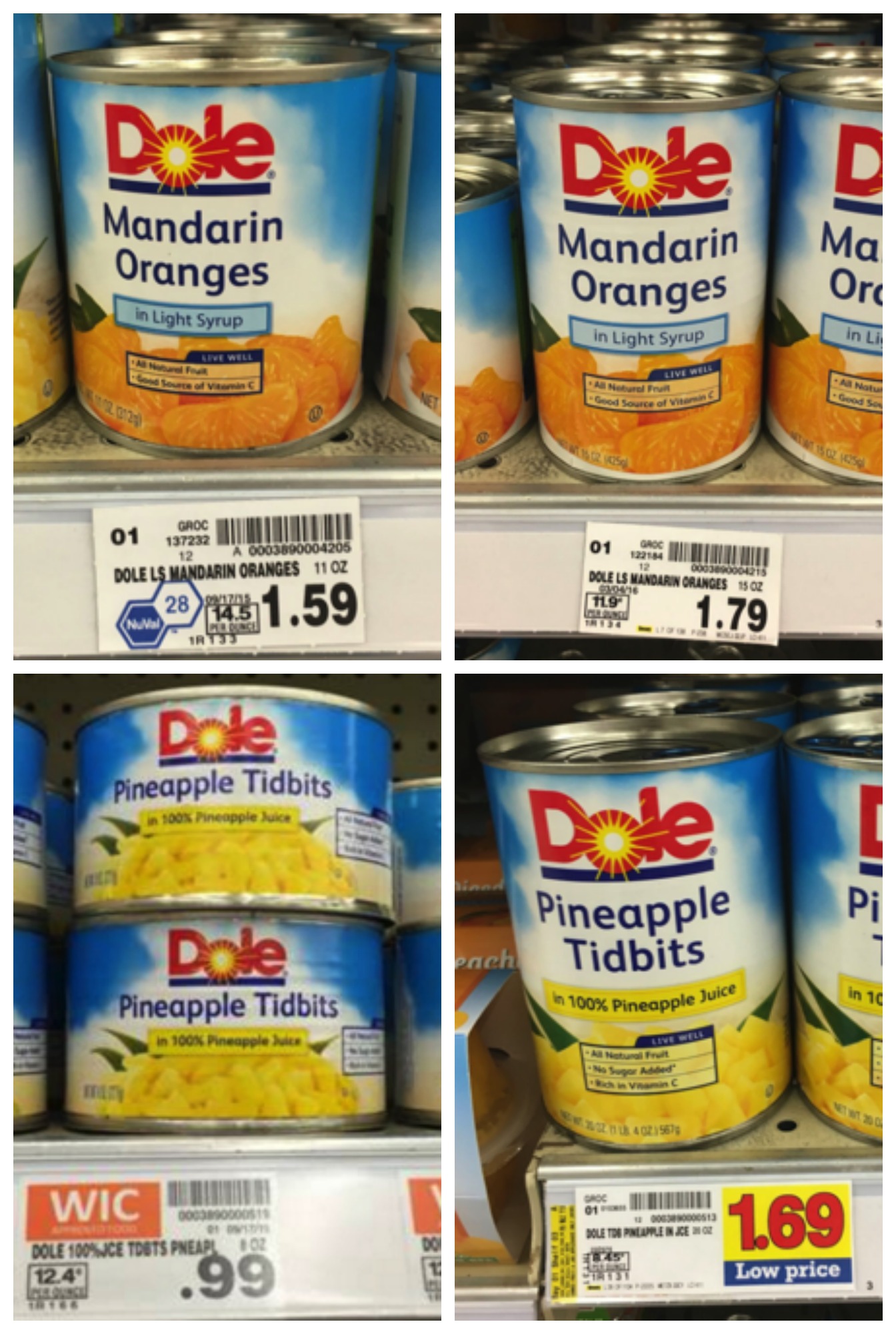 dole canned fruit collage