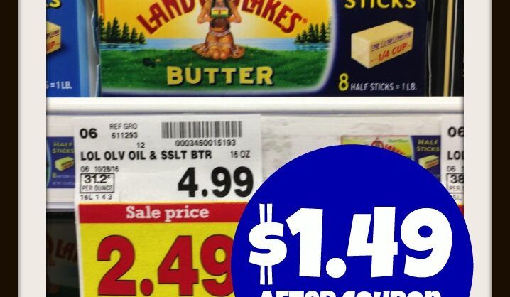 Land O Lakes Butter Coupon = ONLY $1.49 with Kroger Mega Event ...