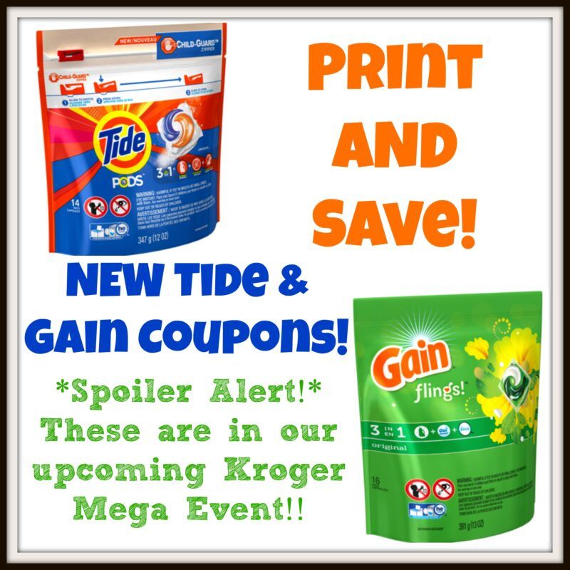 PRINT &amp; SAVE NEW $2.00/1 Tide Pods and Gain Flings Coupons for Upcoming ...