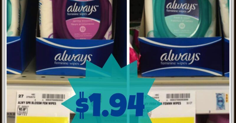 Always Feminine Wipes JUST $1.94 During Kroger Mega Event (Reg Price $3 ...