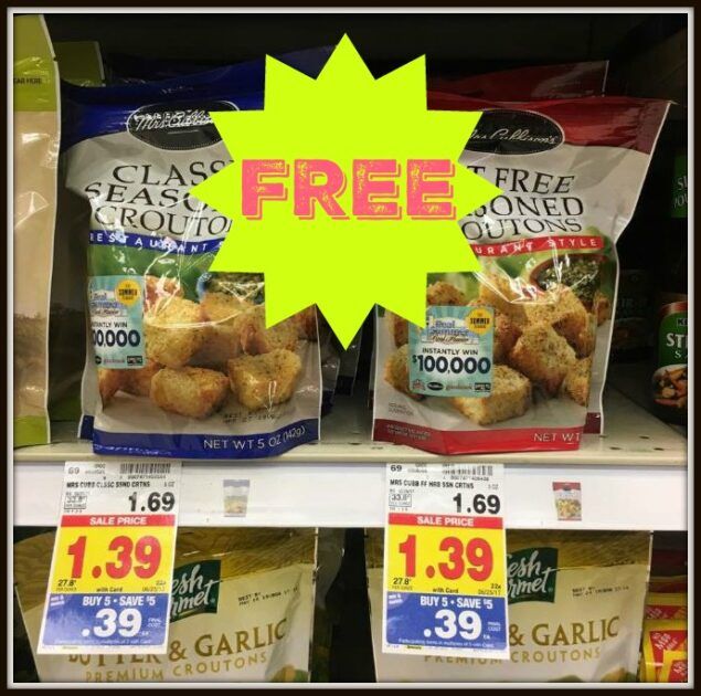 FREE Mrs Cubbison's Croutons with Kroger Mega Event!! - Kroger Krazy