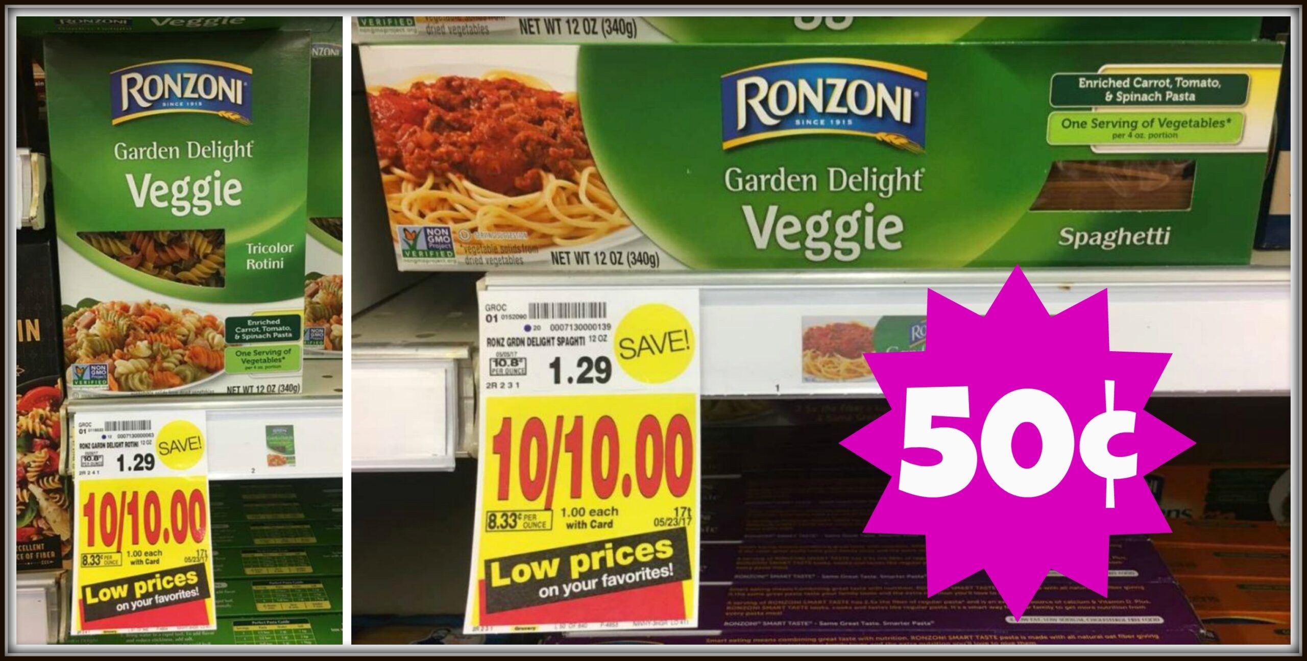NEW Ronzoni Coupon = Garden Delight Pasta ONLY $0.50 at Kroger ...