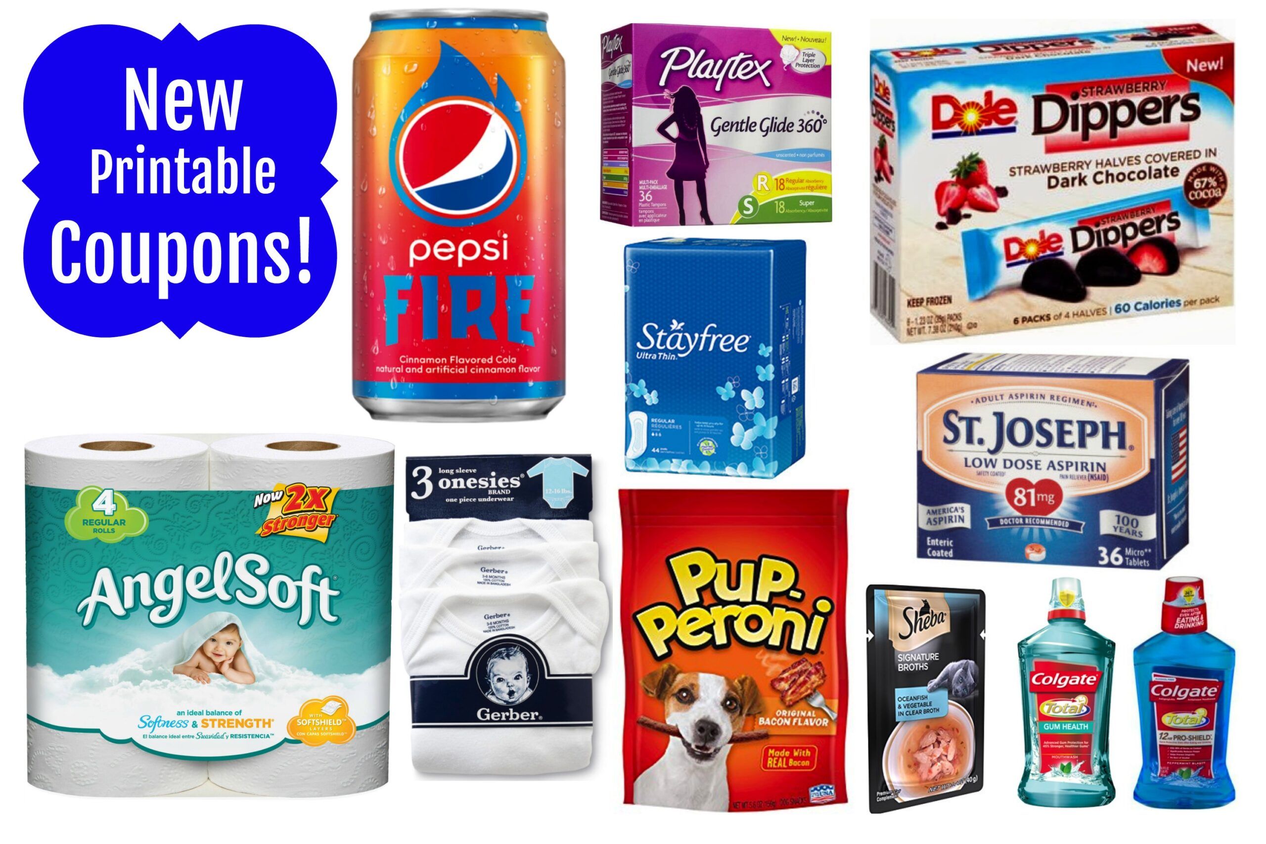 New Printable Coupons! Angel Soft, Stayfree, Colgate, Dole, Pepsi ...