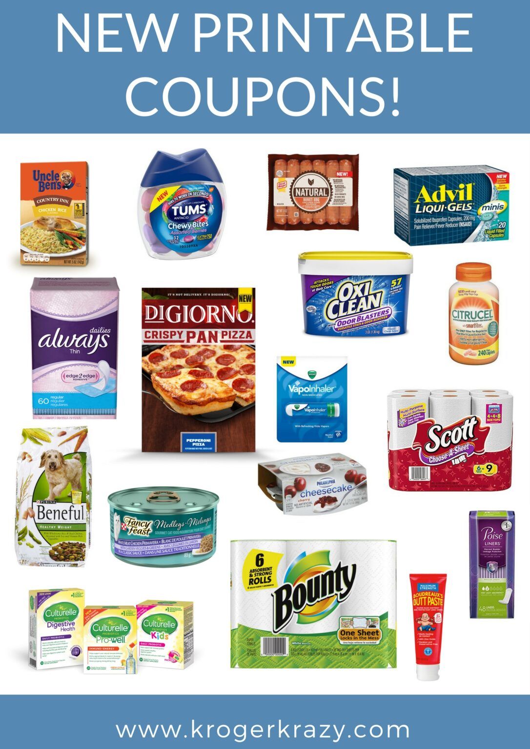 NEW Printable Coupons! Tums, Tampax, DiGiorno, Always, Scott AND MORE!! - Kroger Krazy