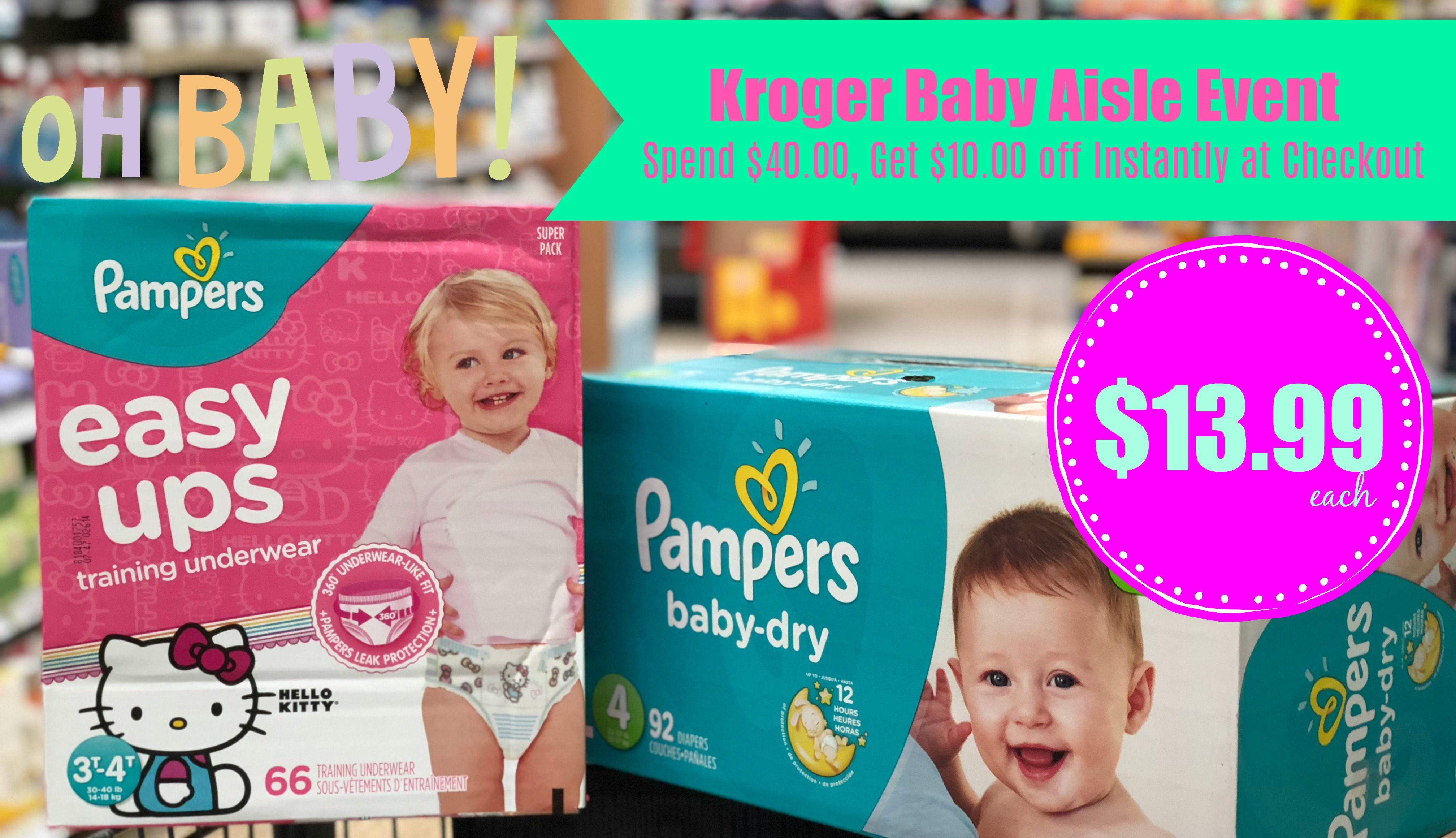 Pay $13.99 Per BOX of Pampers Diapers and Pampers Easy Ups with Kroger ...