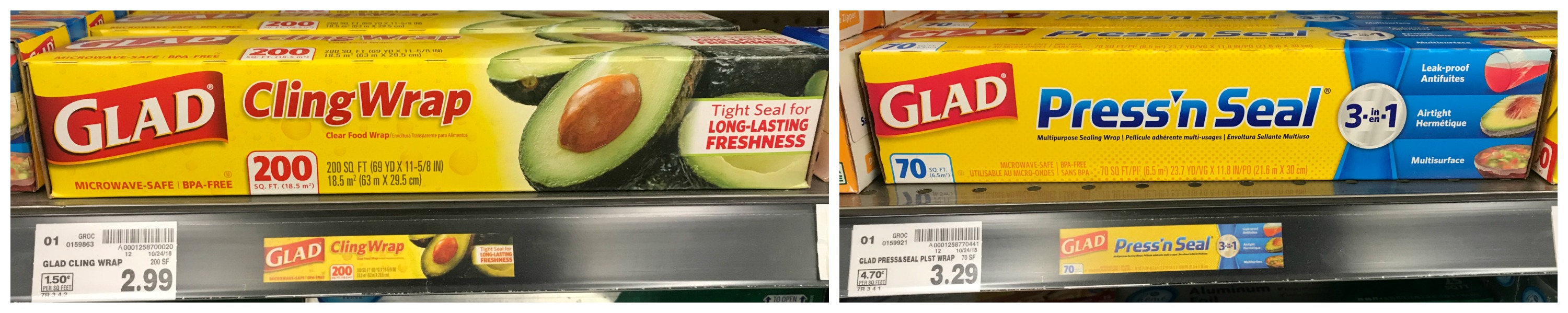 Glad Cling N Seal Plastic Food Wrap, 200 sf - Kroger