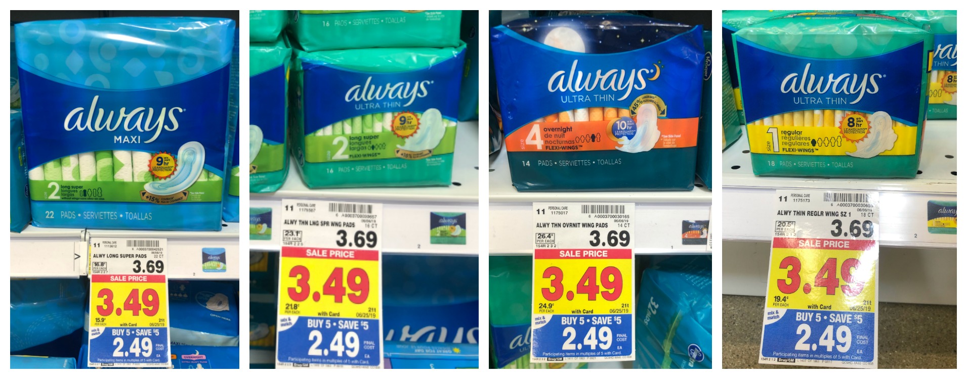 Always Pads and Tampax Tampons as low as $1.49 with Kroger Mega