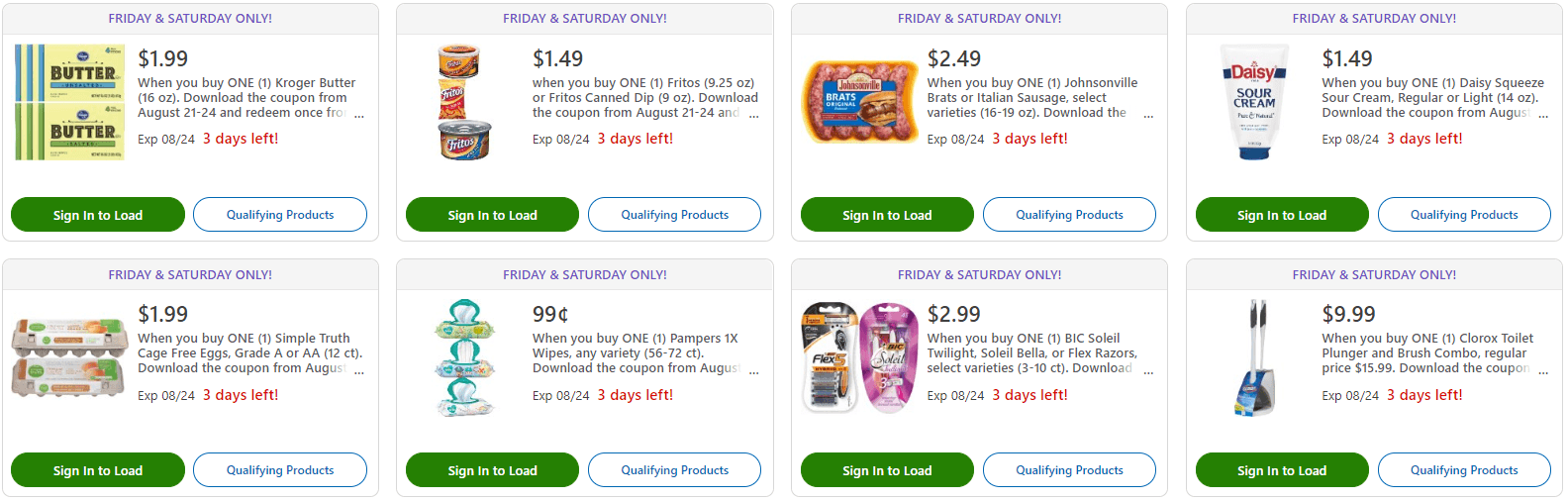 Friday & Saturday Deals Redeem 5x Kroger Digital Coupons on 8/23 8/