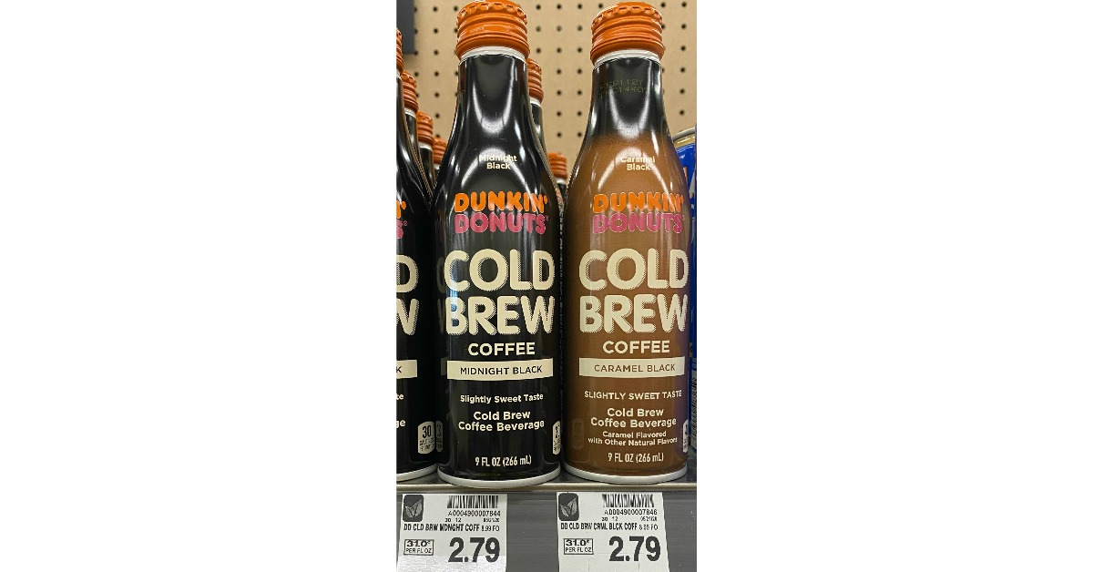 Dunkin' Donuts Cold Brew Coffee is 2.29 each at Kroger