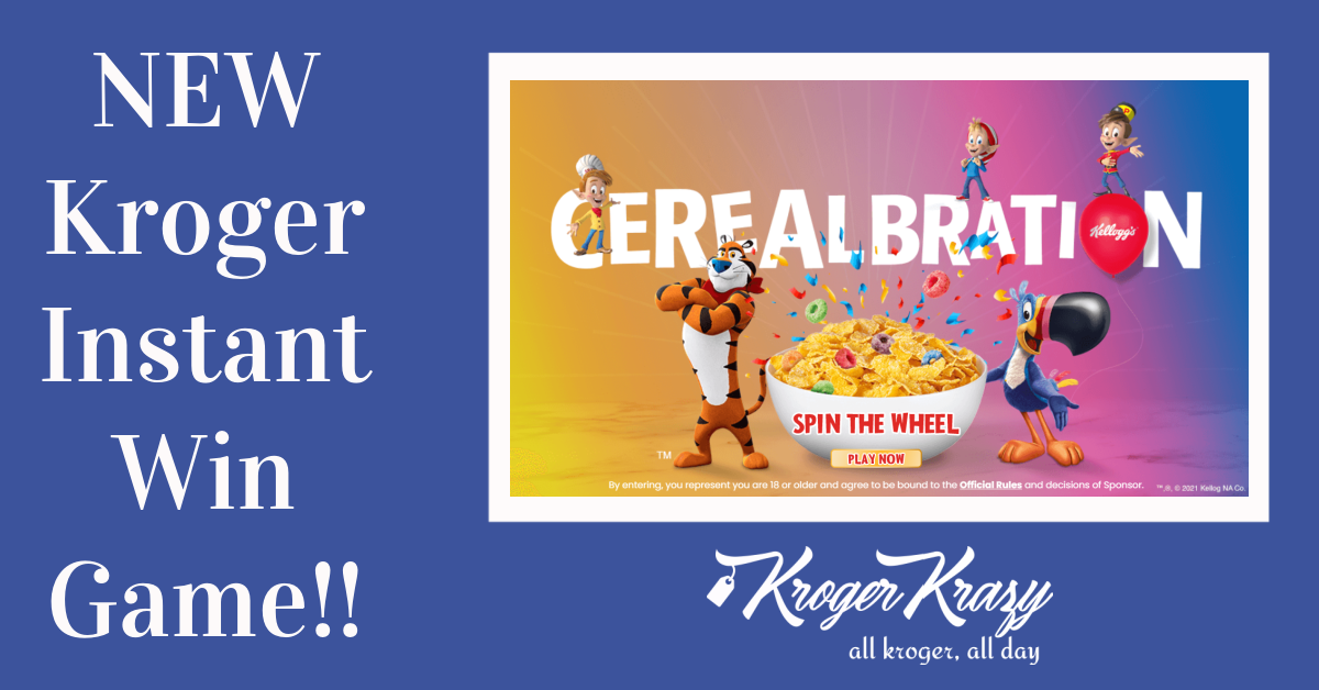 Last Day For This Kroger Instant Win Game Kellogg S National Cereal Day Cerealbration Get It Kroger Krazy