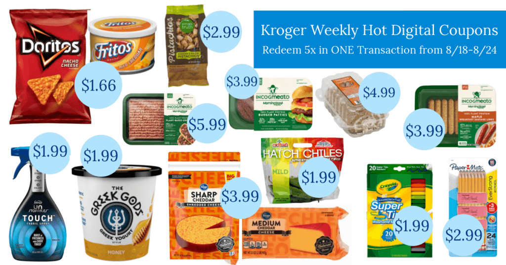 Last Day! Kroger Weekly Hot Digital Coupons Redeem 5x in ONE