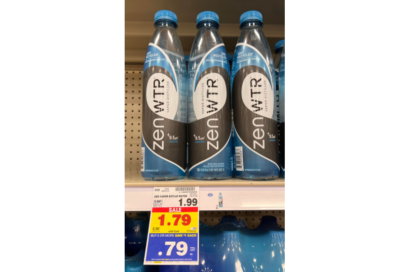 ZenWtr Alkaline Water Kroger Shelf Image