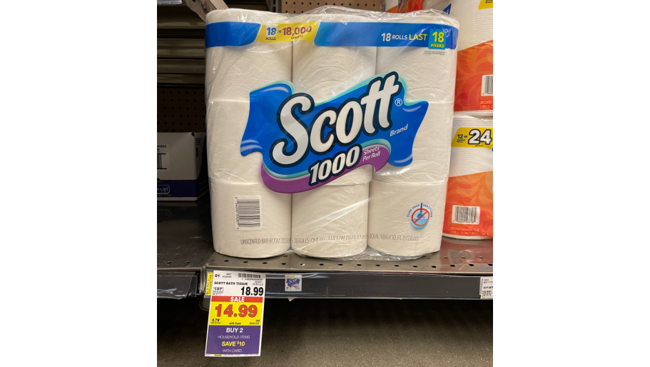 Scott 1000 Regular Rolls 1 Ply Toilet Paper, 12 ct - Kroger