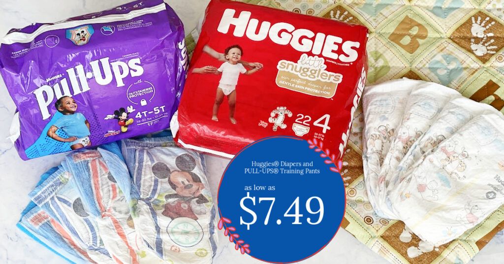 Huggies® Diapers and PULL-UPS® Training Pants are as low as $7.49 at