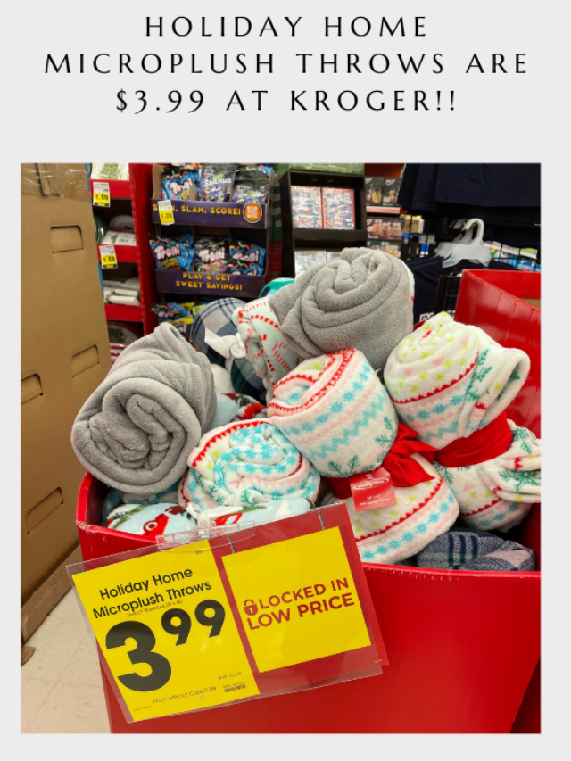 Holiday Home Microplush Throws are $3.99
