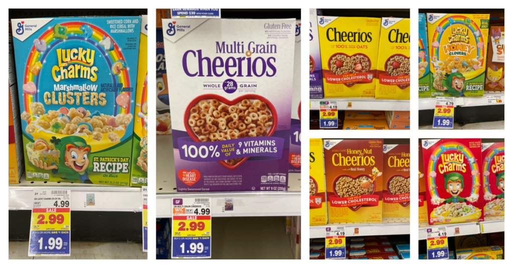 General Mills Cereals Kroger Shelf Image