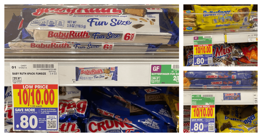Butterfinger, Crunch or Baby Ruth Fun Size 6 count Trays are JUST $0.80 ...