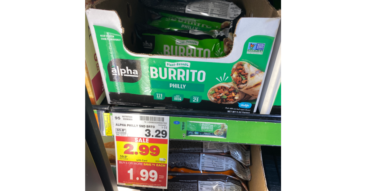 Alpha Burrito on kroger shelf