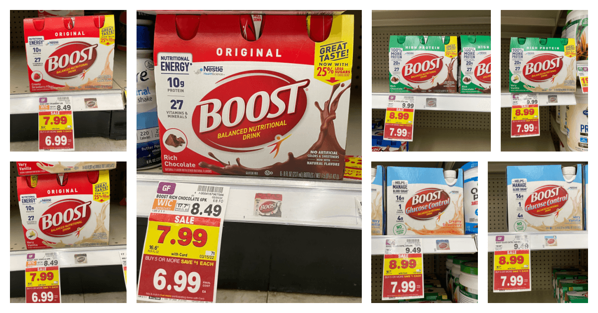 BOOST Nutritional Drinks Kroger Shelf Images