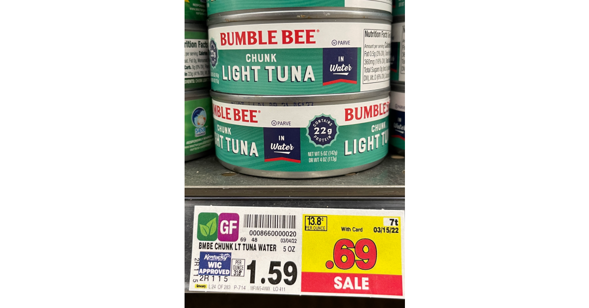 Bumble Bee Tuna on kroger shelf