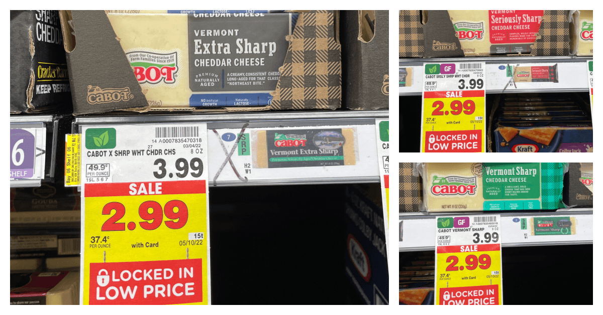 Cabot Cheese Block kroger shelf image