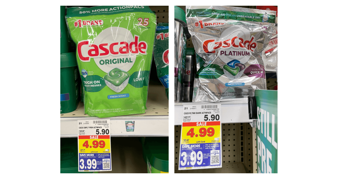 Cascade Actionpacs on kroger shelf