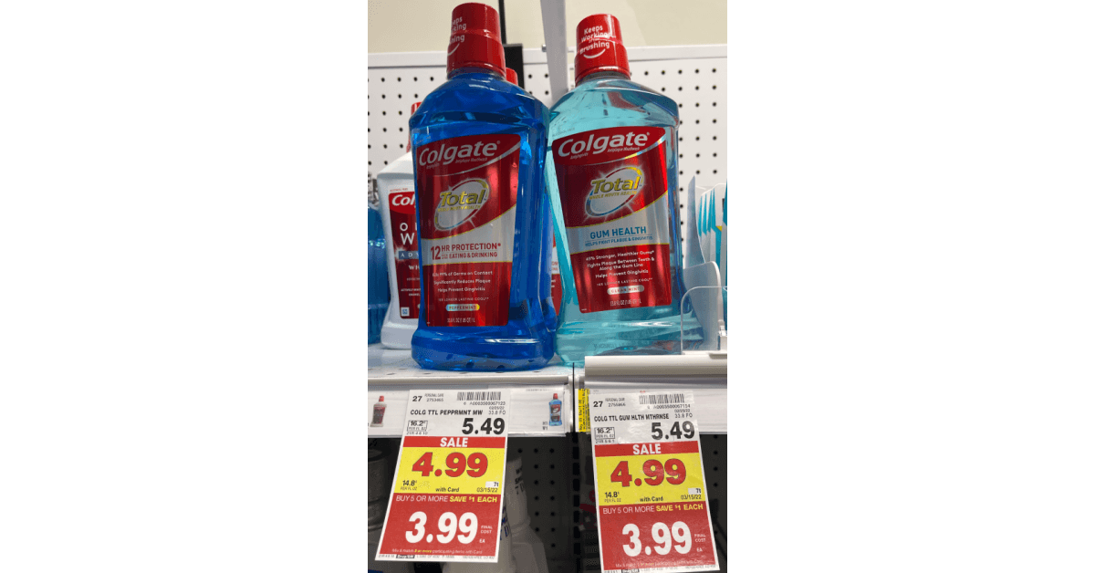 Colgate Total Mouthwash Kroger shelf image