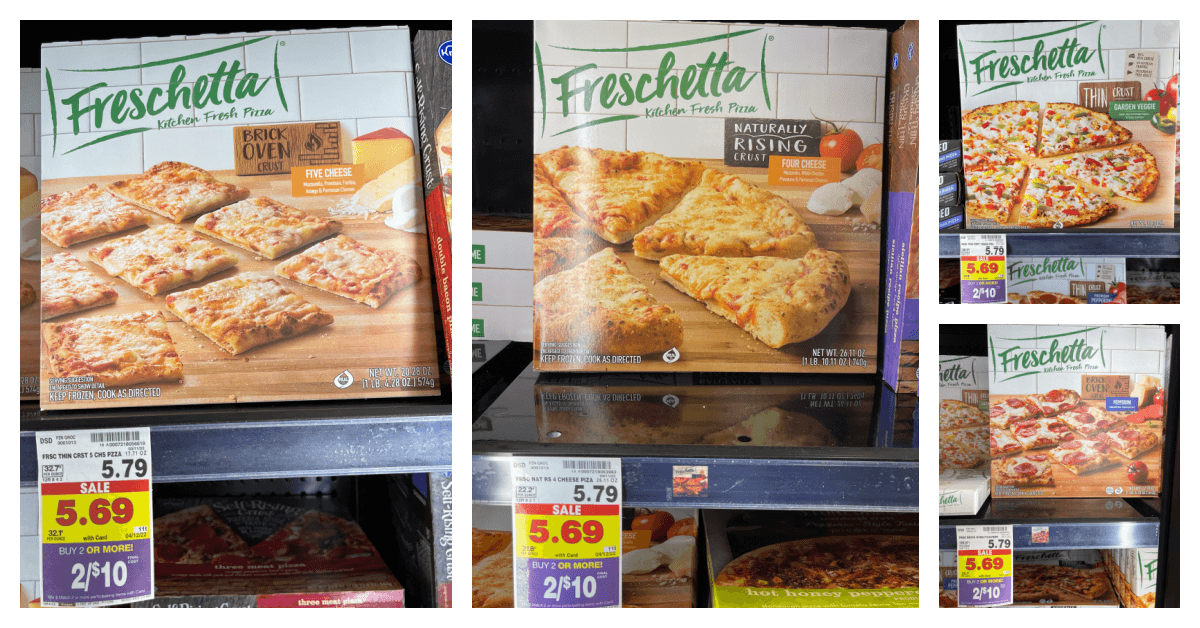 Freschetta Pizza on kroger shelf