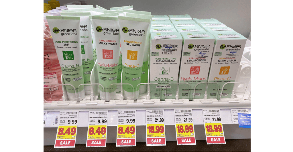 Garnier Green Labs Serum and Face Wash Kroger Shelf Image