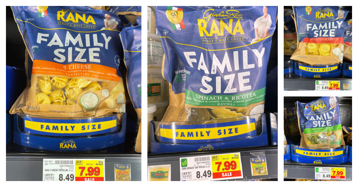 Giovanni Rana Family Size Refrigerated Pasta on Kroger Shelf