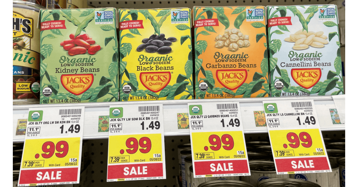 Jacks Organic Beans on kroger shelf